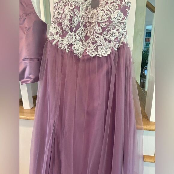 Azazie Noa Dress Wisteria with Men’s Matching Vest and Tie - Picture 5 of 15